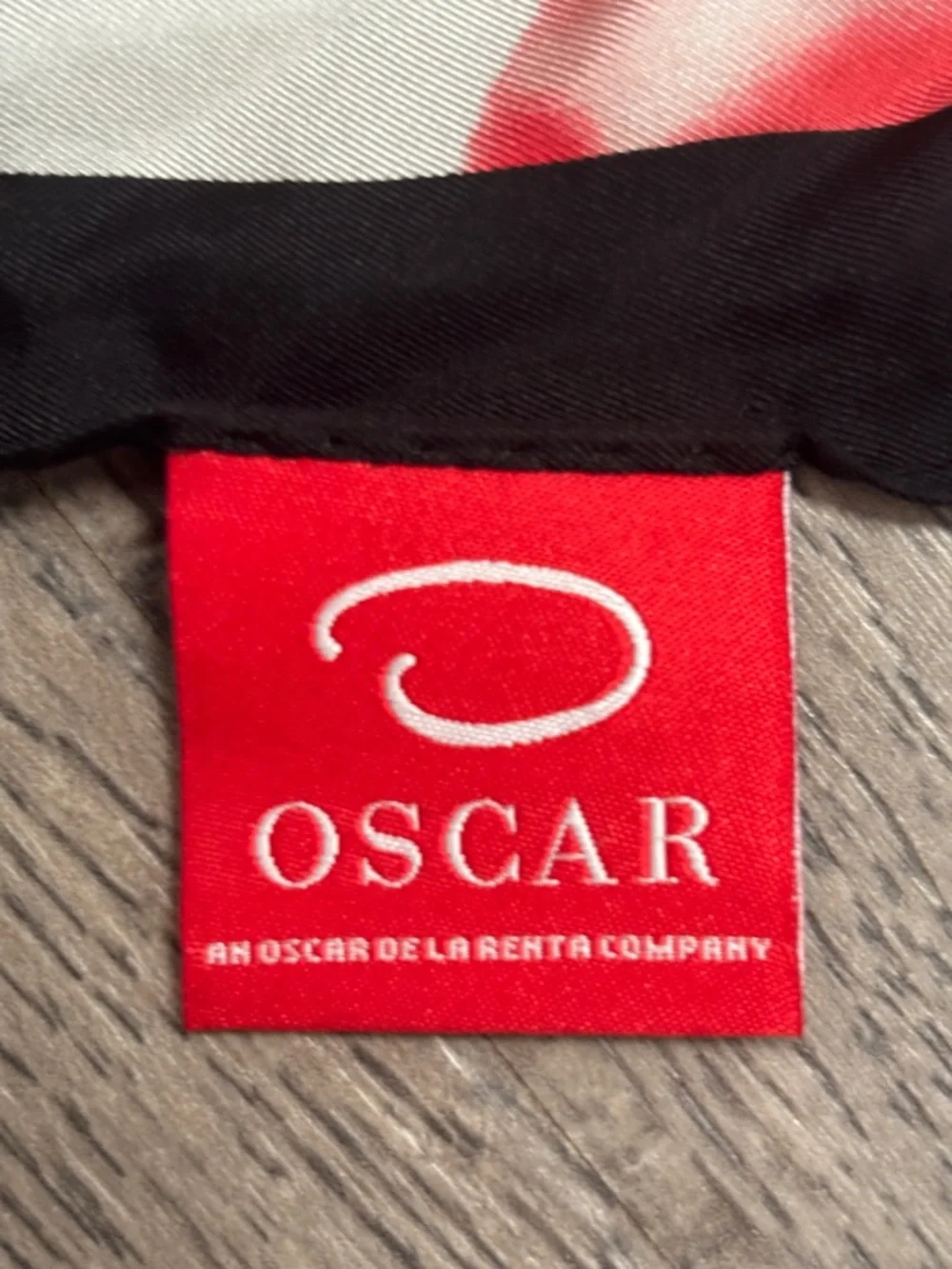 Oscar de la Renta Floral Silk Scarf in Red, Pink and Cream